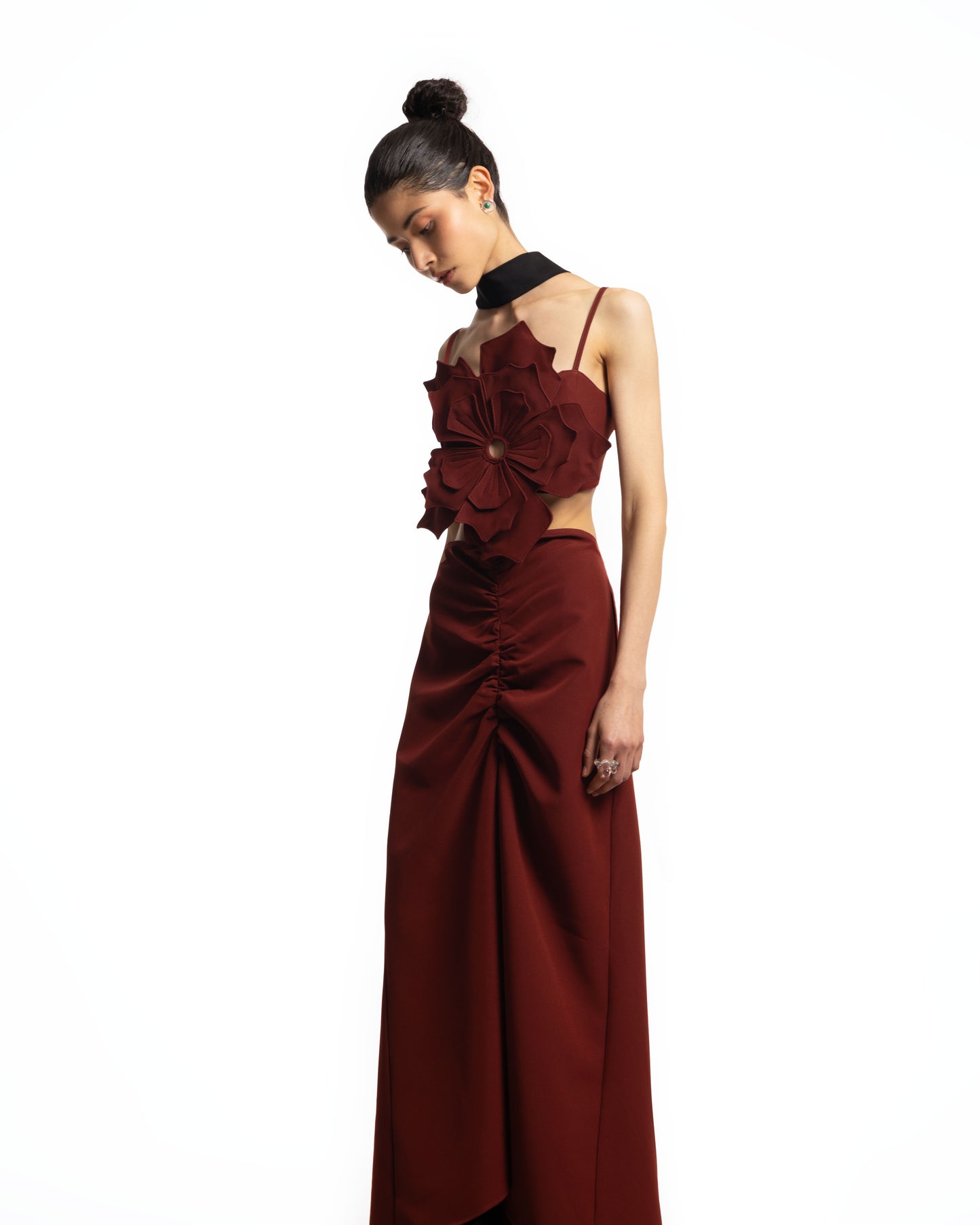 Crisantemo dress Red Wine