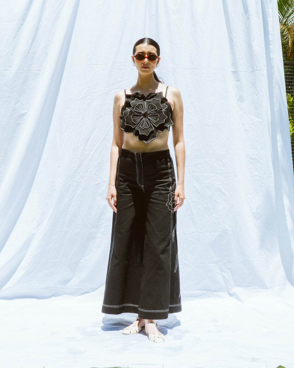 MARGARET TOP DENIM ASABACHE