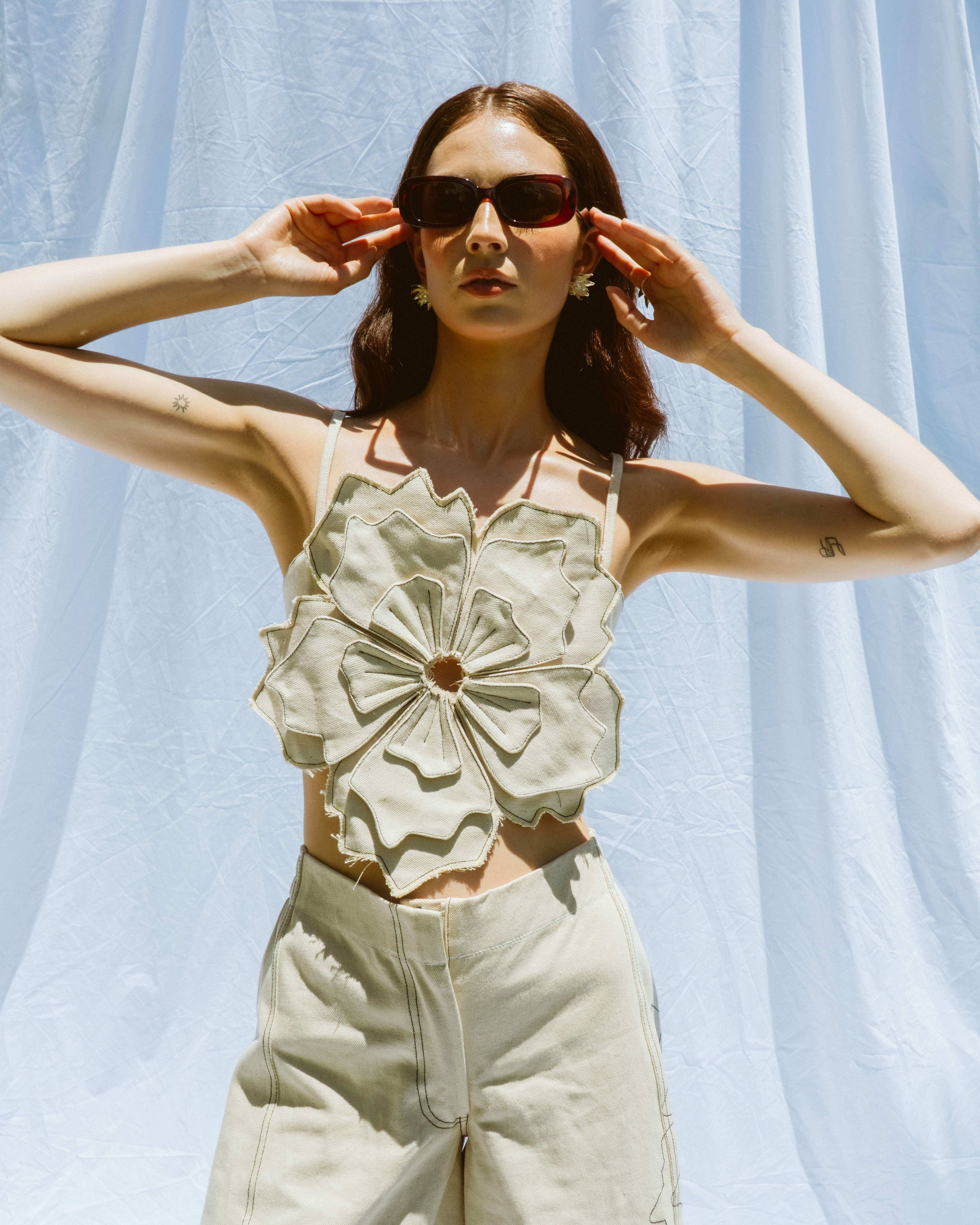 MARGARET TOP DENIM CRUDO