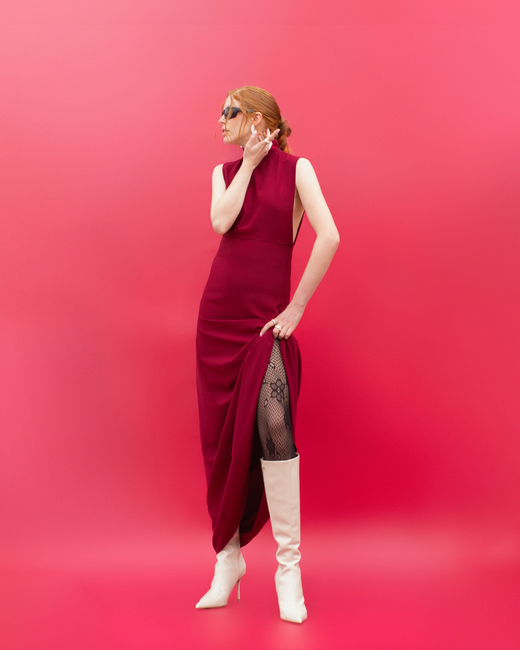 Cala dress red wine
