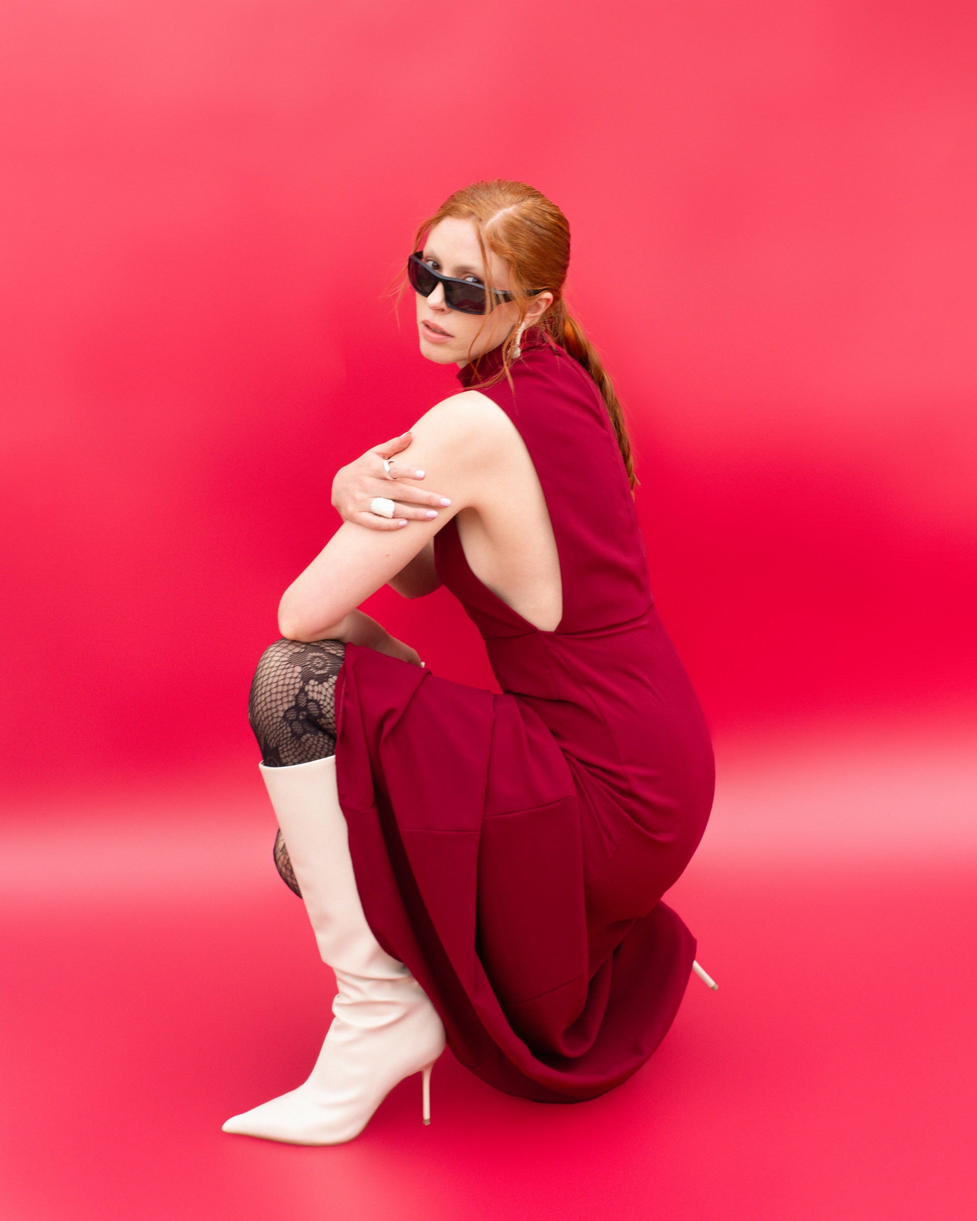 Cala dress red wine
