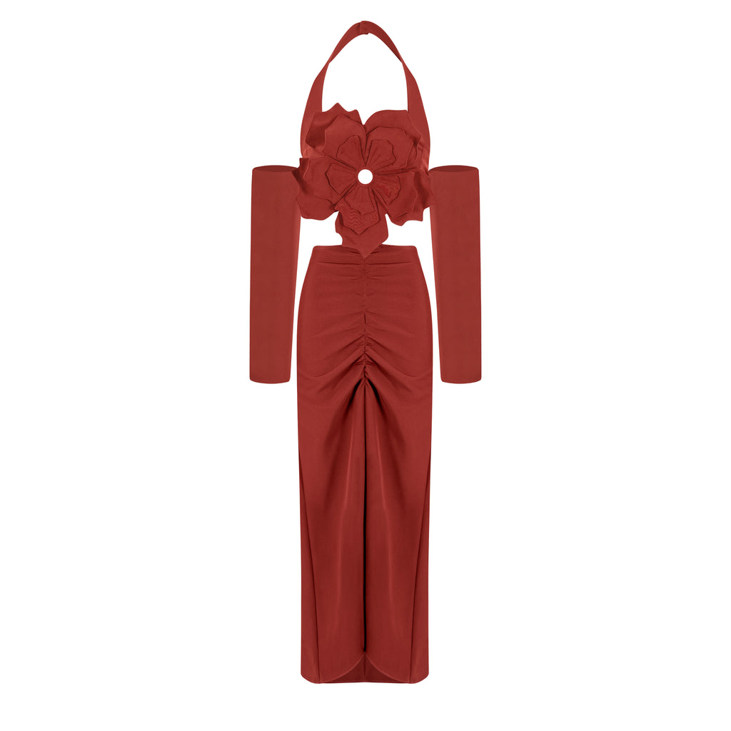 Hortensia  red wine dress