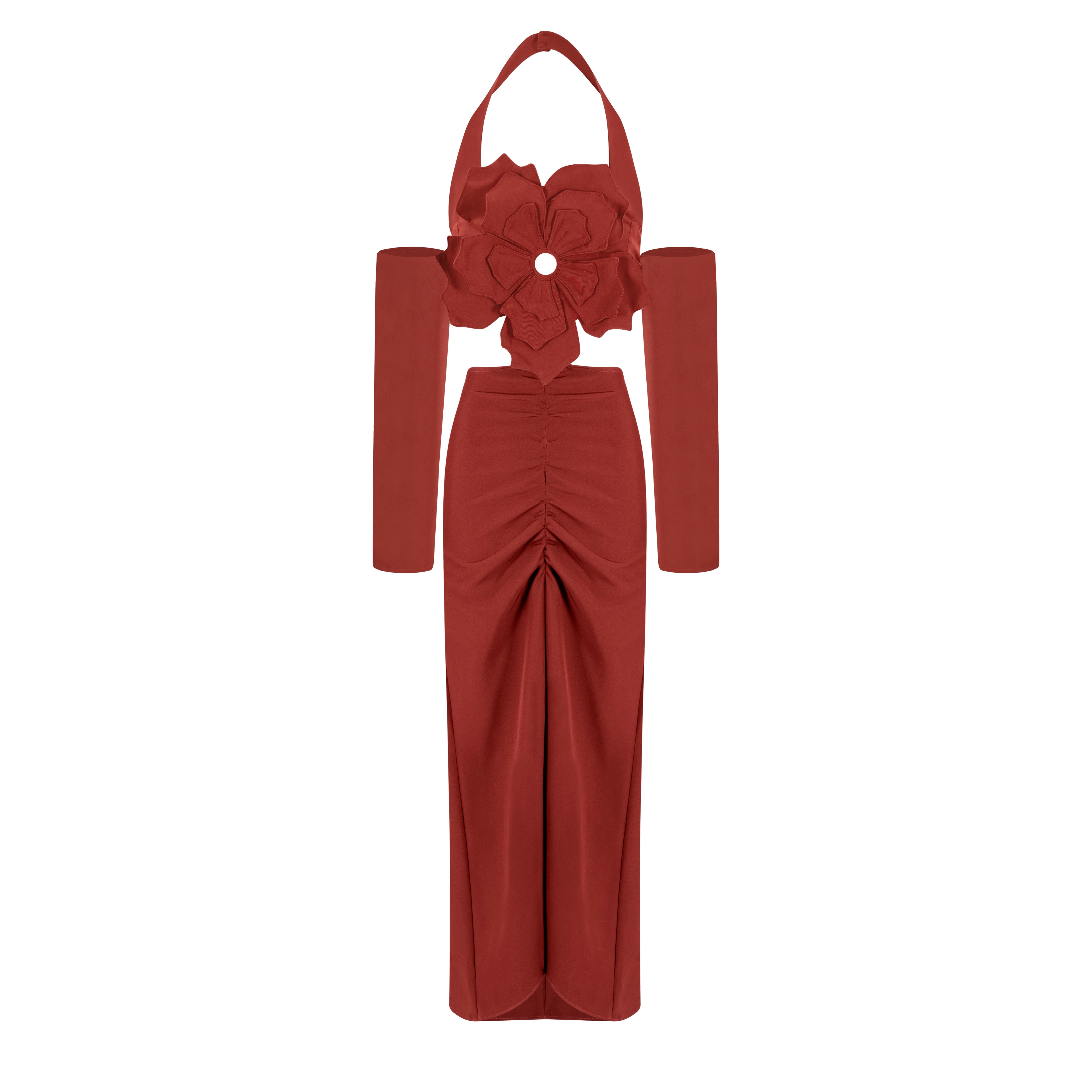 Hortensia  red wine dress