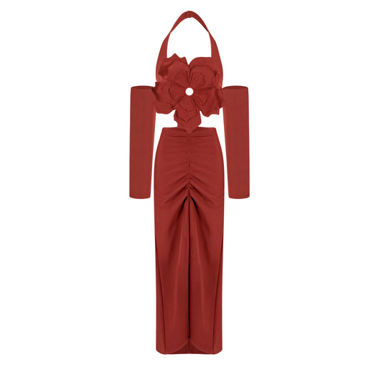 Hortensia dress red wine