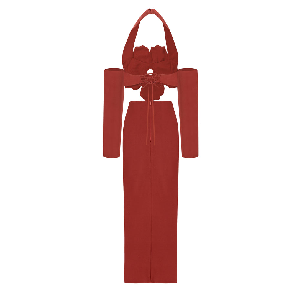 Hortensia  red wine dress