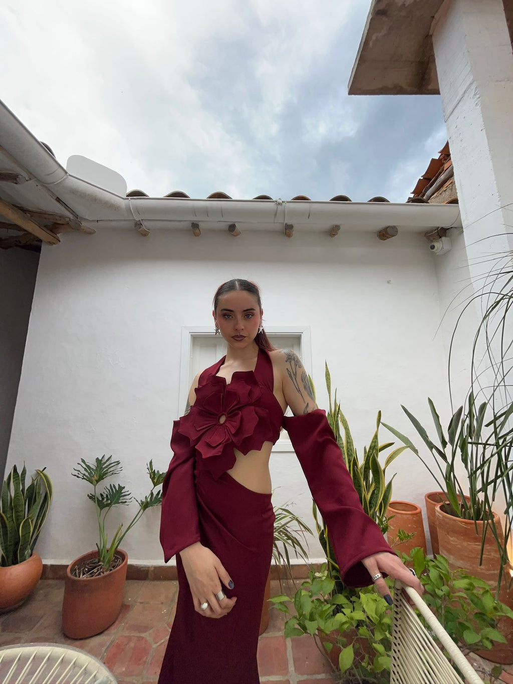 Hortensia  red wine dress